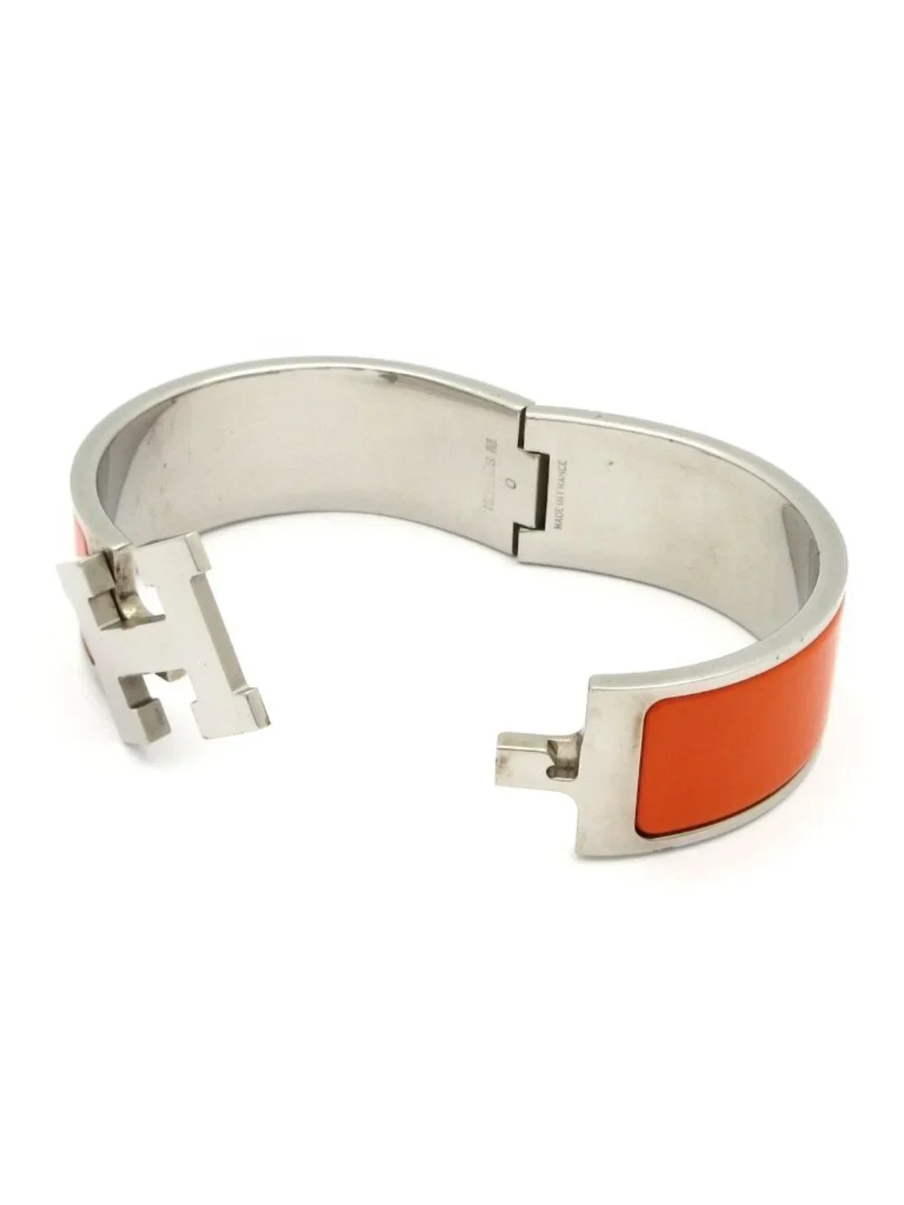 Hermes Bangle Clic Clac Silver Orange Bracelet